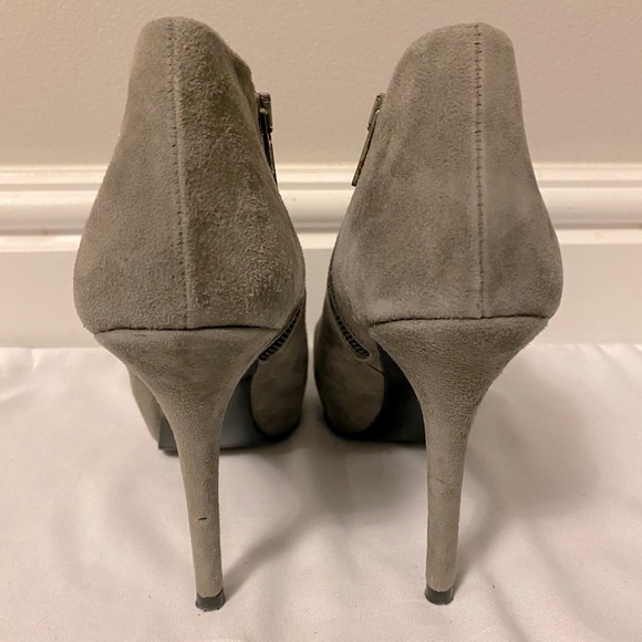 Zara Grey Suede Booties - Picture 3 of 5